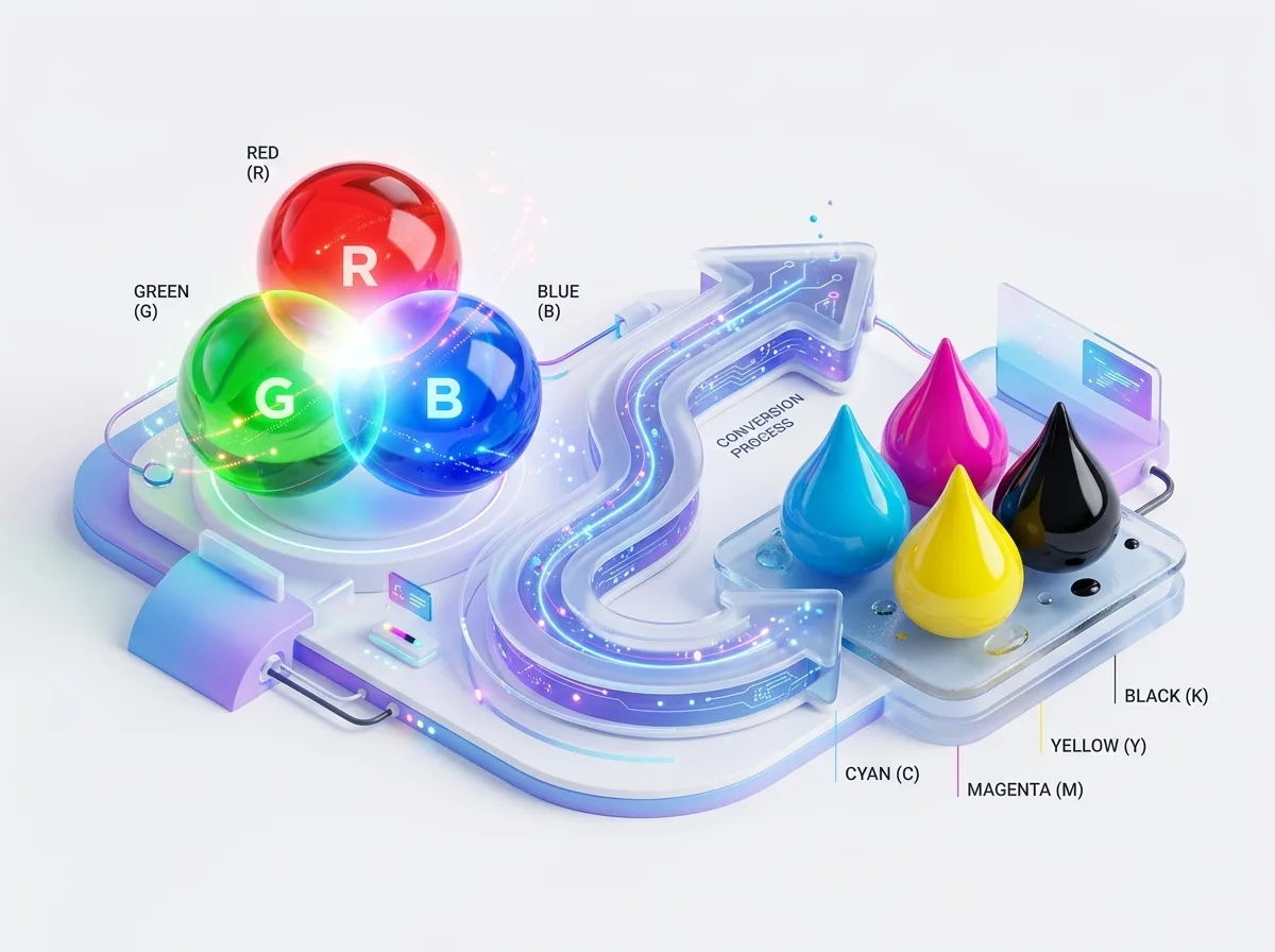 RGB to CMYK Converter Illustration